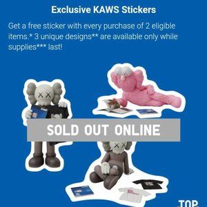Kaws x Uniqlo ut 2023 Pink Kaws sticker New Ships Fast